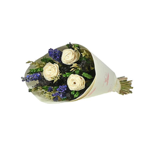 Visuel 1 du produit Bouquet de fleurs séchées Sola S coloris vert bleu - H 50 cm