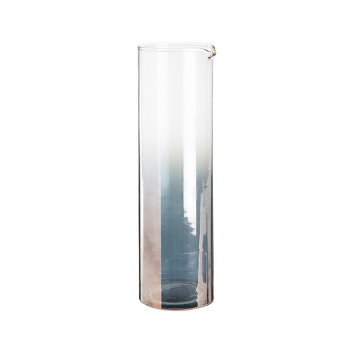 Visuel 1 du produit Carafe bicolore en verre transparent et bleu - Ø 9 x H 24 cm