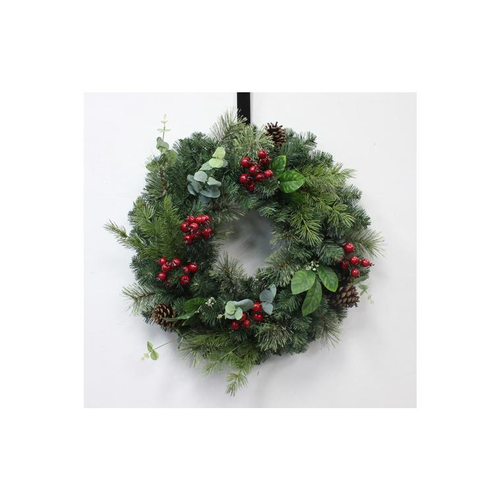 Visuel 1 du produit Couronne de Sapin avec Baies Rouges Ø60 cm PVC Vert