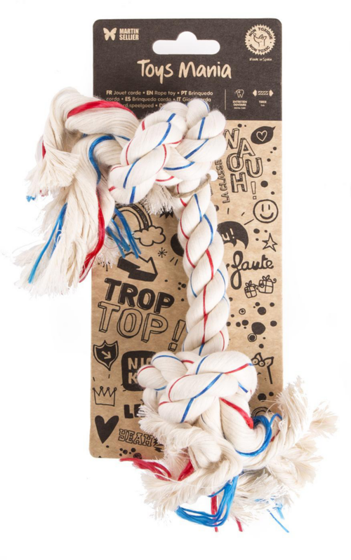 Visuel 1 du produit Jouet corde pour chien tricolore Martin Sellier - 26 cm