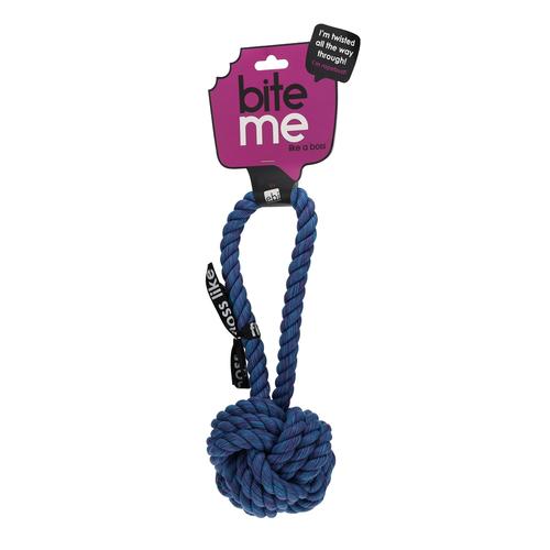 Visuel 3 du produit Jouet pour chien coloris bleu balle avec boucle EBI Are You Knots - 28 x 11 x 11 cm
