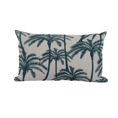 Visuel 1 du produit Coussin déco en polyester/coton bleu canard Zabeth - 50 x 30 x 15 cm