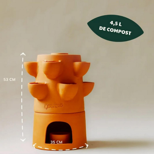 Visuel 7 du produit Potager autofertile 1 étage coloris marron en terre cuite terracotta Ceercle - 20 kg