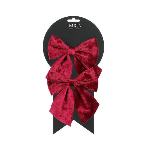 Visuel 1 du produit Ensemble de 2 nœuds en velours bordeaux - 12 x 13 cm