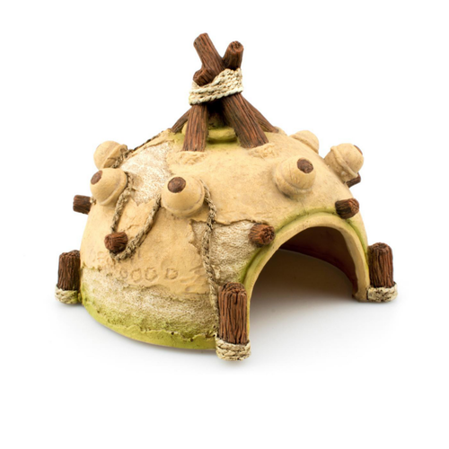 Visuel 1 du produit Décor pour terrarium en synthétique coloris beige Aquavie Caverne Tipi - 13,6 x 13 x 12,5 cm