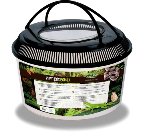 Visuel 1 du produit Terrarium en plastique coloris noir Reptile Planet Repti Box Round - 30 x 19 cm
