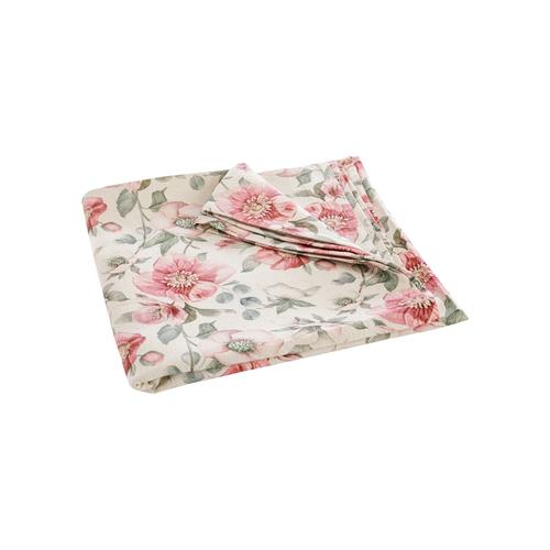 Visuel 1 du produit Nappe en coton à motif floral rose Exquise - 250 x 150 cm