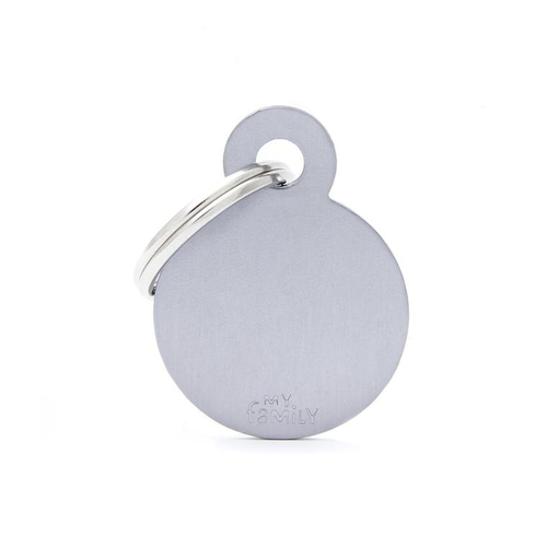 Visuel 1 du produit Médaille basic petit cercle pour chien en aluminium gris