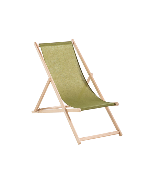 Visuel 1 du produit Chilienne agrafée coloris vert en coton Jardin privé - 127 x 56 x 3,5 cm