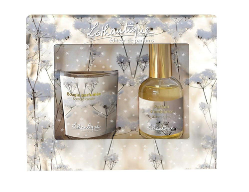 Visuel 1 du produit Coffret cadeau bougie parfumée + parfum d’ambiance Lothantique Cocon de neige - 75 g + 50 ml