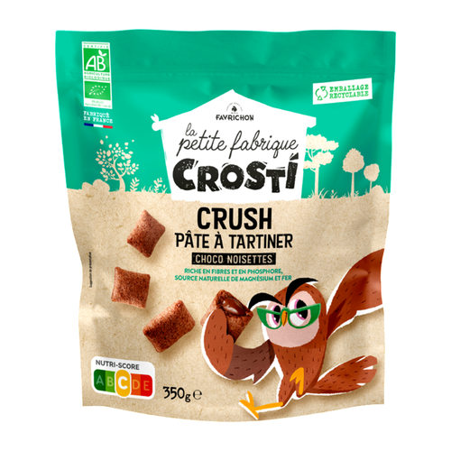 Visuel 1 du produit Crosti crush pâte à tartiner choco noisette bio Favrichon - 350 g