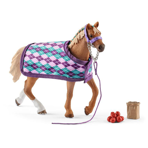 Visuel 1 du produit Pur-sang anglais avec couverture Schleich Horse Club - 18.7 cm