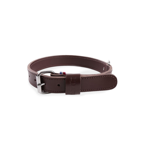 Visuel 1 du produit Collier pour chien en cuir coloris marron double épaisseur Martin Sellier - Taille 30/65