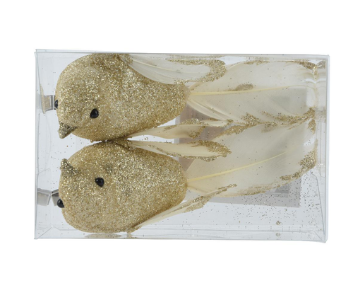 Visuel 1 du produit Oiseau en mousse pailletée sur clip - 4 x 11 x 4,5 cm