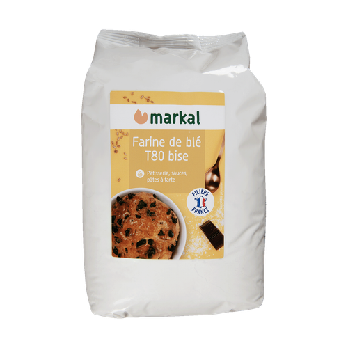 Visuel 1 du produit Farine de blé bise T80 bio en sachet de 1 kg
