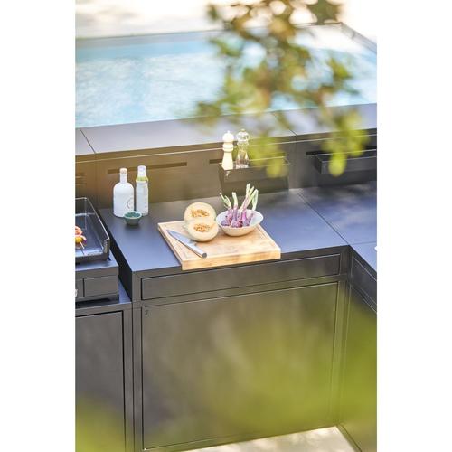 Visuel 7 du produit Support desserte fermé en acier noir forme comptoir de bar Forge Adour - 90 x 97,2 x 112,5 cm