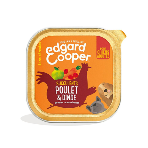 Visuel 1 du produit Pâtée pour chien adulte au poulet et à la dinde sans céréales Edgard & Cooper - 150 g