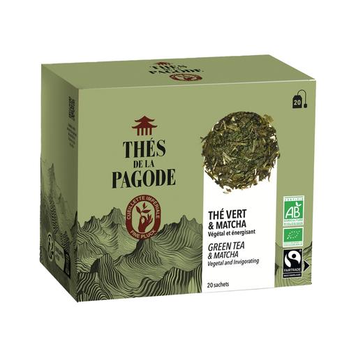 Visuel 1 du produit Thé vert au matcha bio et équitable Thés de la Pagode - 20 infusettes