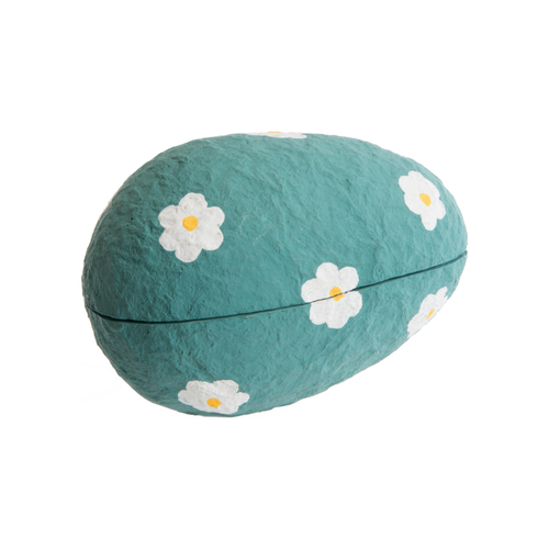 Visuel 1 du produit Boîte œuf à garnir en coton mâché bleu - Ø 9 x H 14 cm