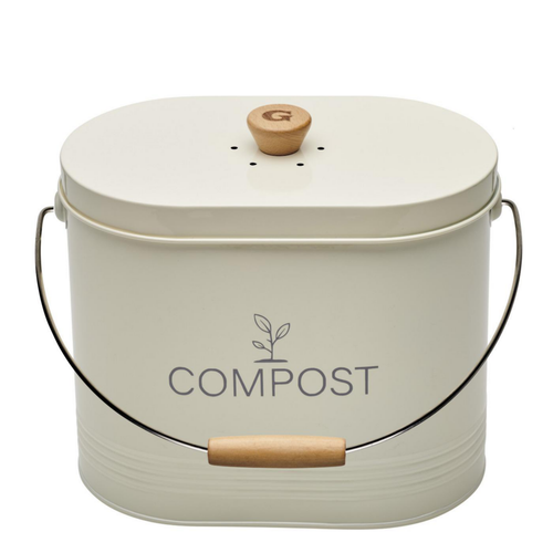 Visuel 1 du produit Seau à compost en métal vert avec filtre Nogent - 7 L