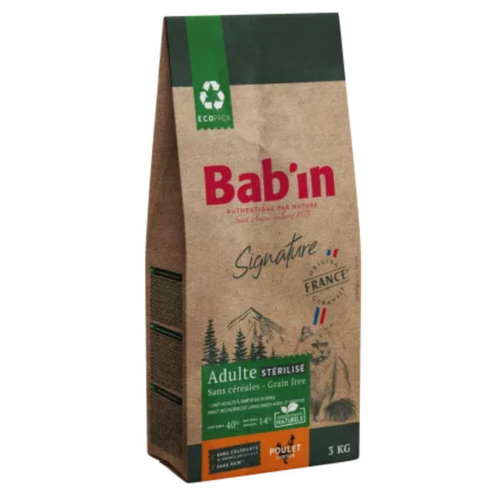 Visuel 5 du produit Croquettes pour chat adulte stérilisé au poulet sans céréales Bab'in Signature - 6 kg