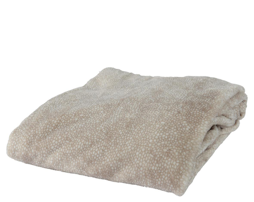 Visuel 1 du produit Plaid fausse fourrure flanel coloris beige en polyester - 130 x 170 cm