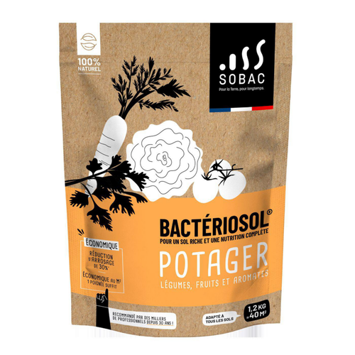 Visuel 1 du produit Bactériosol potager légumes, fruits et aromates 100 % naturel Sobac - 1,2 kg