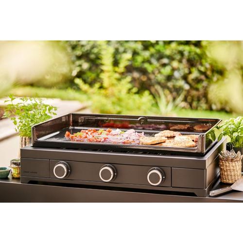 Visuel 2 du produit Plancha Modern gaz 75 coloris noir en acier Forge Adour - 80,5 x 57,3 x 23,8 cm