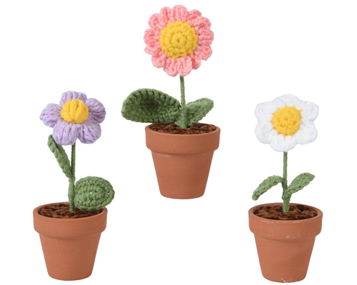 Visuel 1 du produit Plante tricotée avec feuilles - Ø 5,5 x H 14 cm