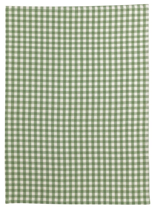 Visuel 1 du produit Torchon vert cactus en coton recyclé Vichy - 50 x 70 cm