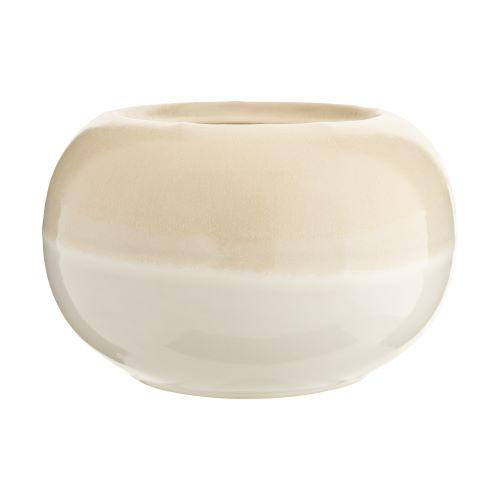 Visuel 1 du produit Cache-pot Bowl orchidée coloris beige en céramique - Ø 19 cm x 13 cm