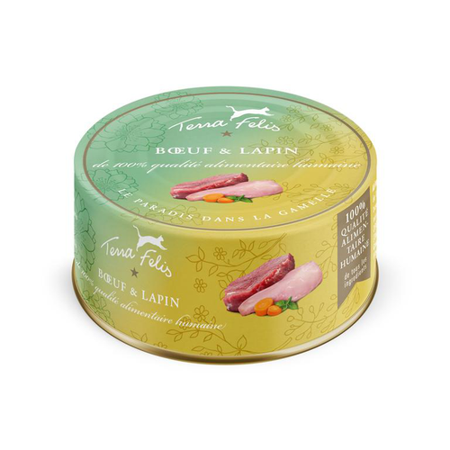 Visuel 1 du produit Pâtée pour chat au bœuf lapin Terra Felis - 80 g