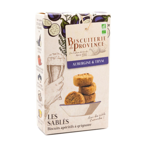 Visuel 1 du produit Sablés aubergine et thym bio Biscuiterie de Provence - 90 g