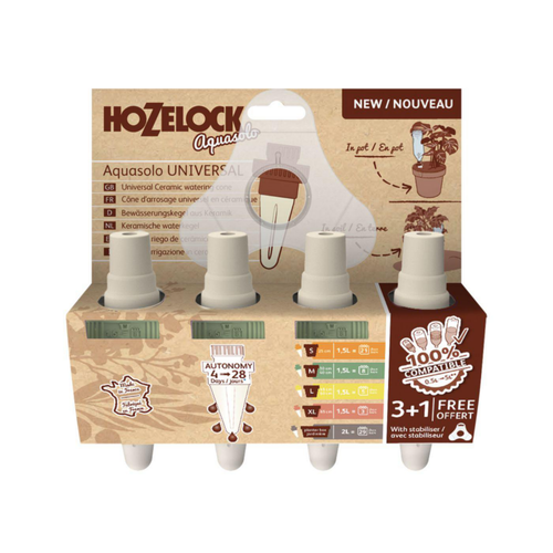Visuel 1 du produit Système d'arrosage coloris vert Hozelock Aquasolo - Pour pot taille M Pack 3 + 1