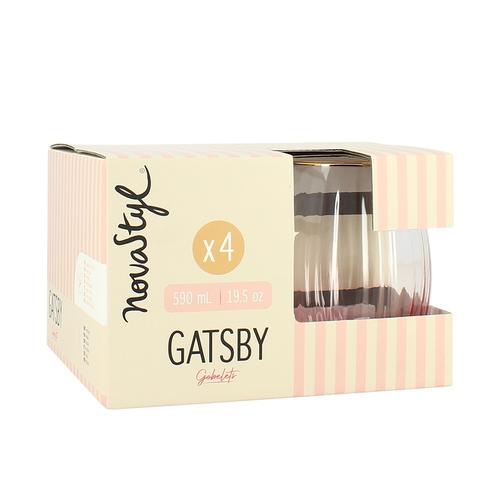 Visuel 2 du produit Ensemble de 4 gobelets en verre rose Gatsby - 59 cl