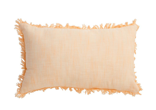 Visuel 1 du produit Coussin frangé coloris beige en coton - 30 x 50 cm