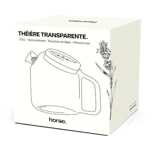 Visuel 1 du produit Théière coloris transparent en verre soufflé Horae - 700 ml