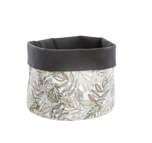 Visuel 1 du produit Vide-poche en tissu à motifs marron et gris Safeco Wanda - Ø 19 x H 19 cm