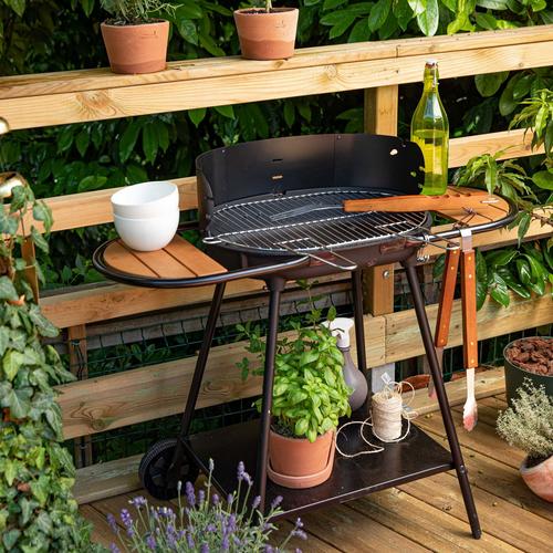 Visuel 5 du produit Barbecue charbon Mini chef tube rond 2 tablettes - 101 x 56 x 89 cm