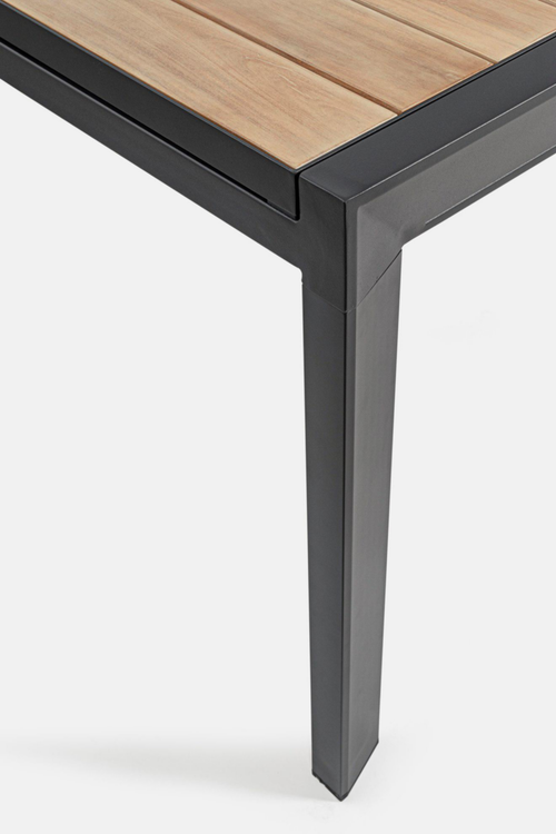 Visuel 8 du produit Table Calla naturel avec allonges coloris bois en aluminium - 220/340 x 100 cm