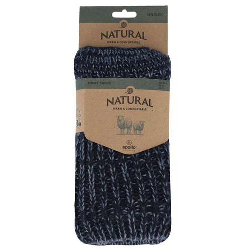 Visuel 1 du produit Chaussettes d'intérieur côtelées en laine coloris bleu Apollo - 43/46