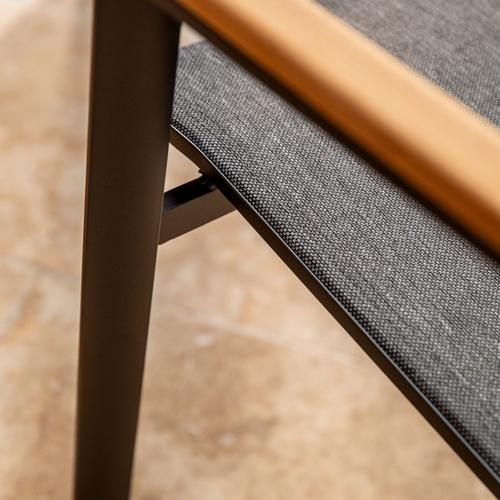 Visuel 5 du produit Fauteuil Capucine coloris gris en bois en aluminium et teck - 59 x 61 x 88 cm