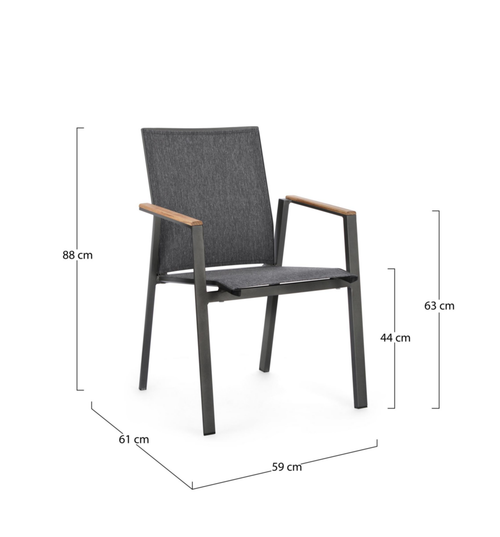 Visuel 2 du produit Fauteuil Capucine coloris gris en bois en aluminium et teck - 59 x 61 x 88 cm