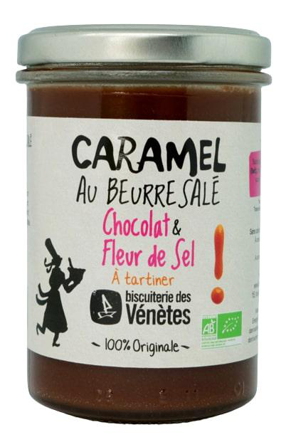 Visuel 1 du produit Crème caramel au beurre salé chocolat fleur de sel bio Biscuiterie Venetes - 220 g