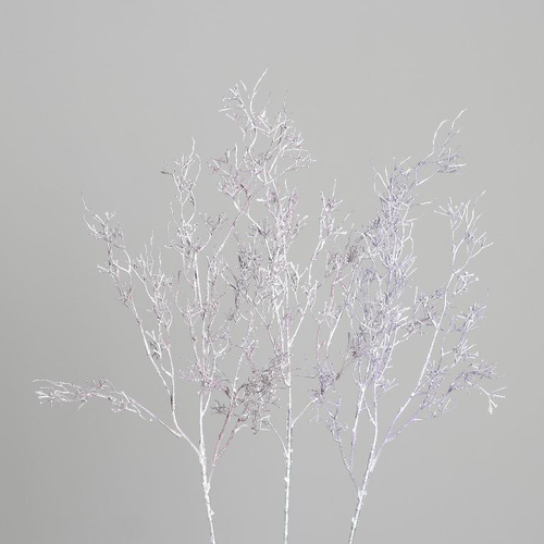 Visuel 1 du produit Branche décorative argent et parme - 82 cm