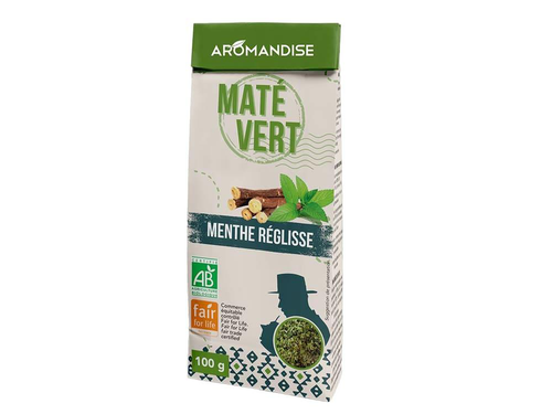 Visuel 1 du produit Maté vert sauvage menthe réglisse bio Aromandise - 100 g