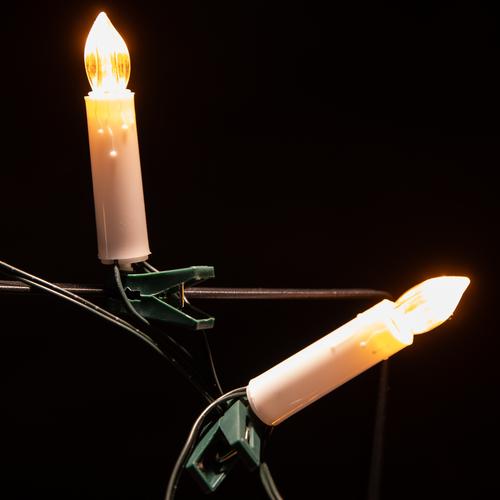 Visuel 3 du produit Guirlande lumineuse de Noël 10 bougies LED effet flamme orange intérieur - 4,5 m