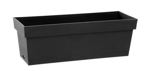 Visuel 1 du produit Jardinière toscane Poetic botanic® avec plateau clipsé coloris gris en plastique recyclé 10 L - 50 x 18 x 16,7 cm