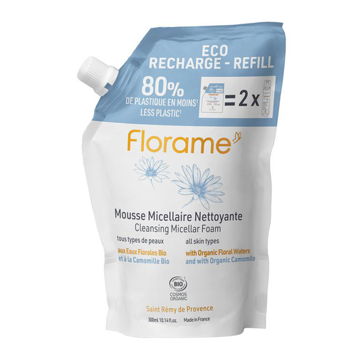 Visuel 1 du produit Éco recharge de mousse micellaire nettoyante bio Florame - 300 ml