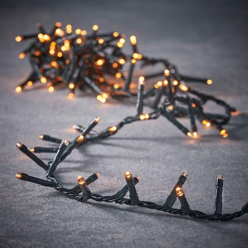 Visuel 1 du produit Guirlande lumineuse de Noël micro LED blanc orangé flicker snake light câble noir 8 fonctions animées intérieur - 14 m